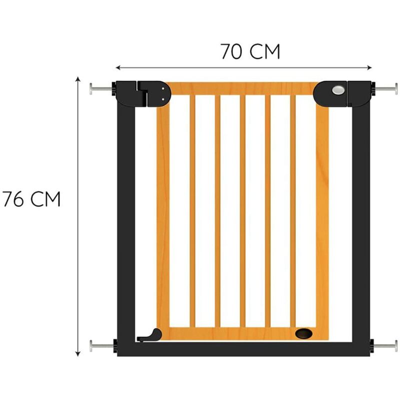 Baninni Barriere De Securite Bebe Woody Metal Et Bois 76 Cm