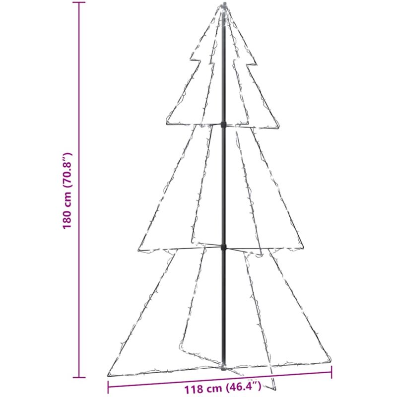 Arbre de Noël cône 240 LED d'intérieur/d'extérieur 118x180 cm vidaXL 3