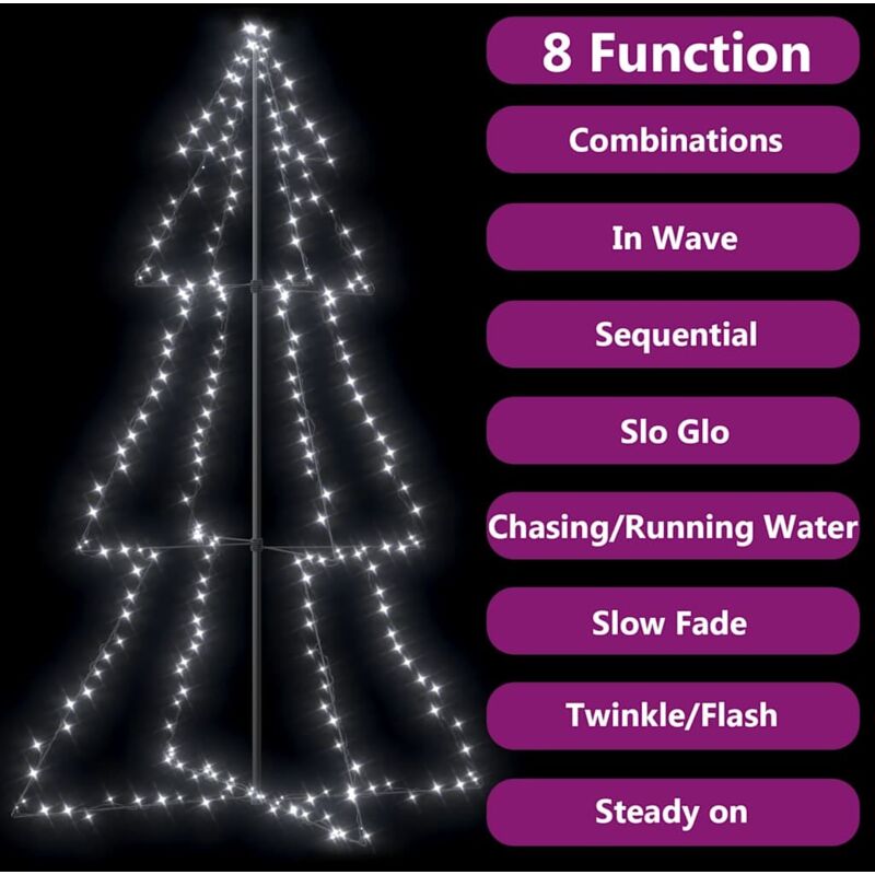 Arbre de Noël cône 240 LED d'intérieur/d'extérieur 118x180 cm vidaXL 4