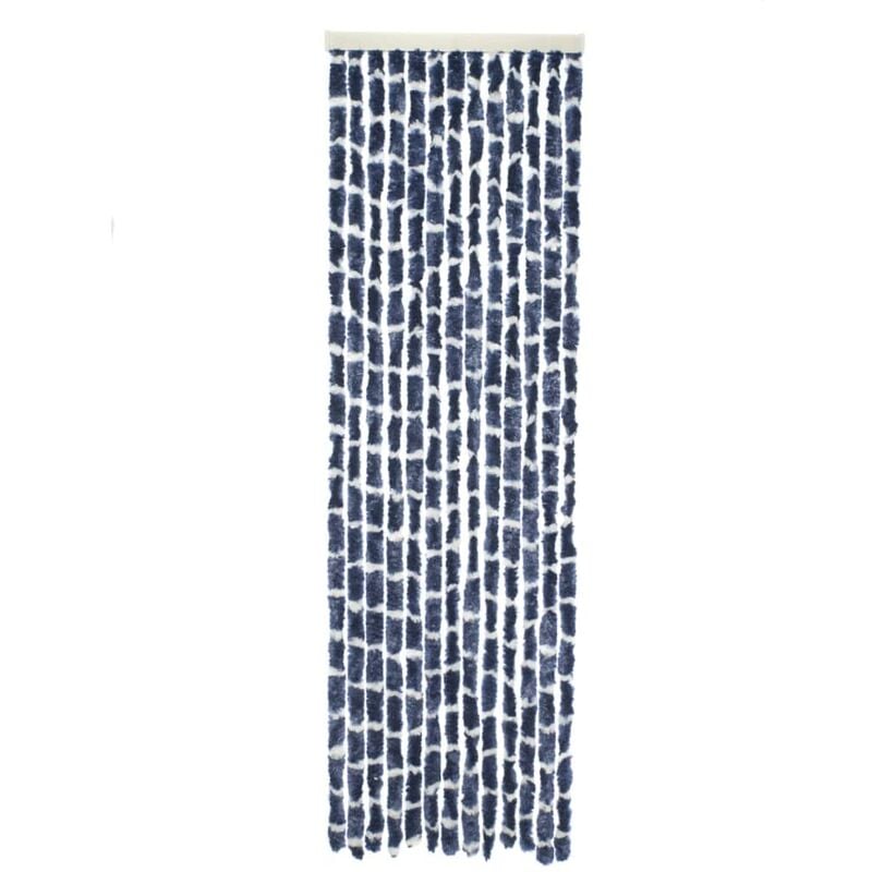 Travellife Rideau de porte Chenille Stripe 185x56 cm Gris et bleu