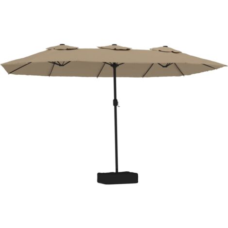 Parasol à double tête taupe 449x265 cm vidaXL