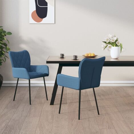 Chaises Ă manger lot de 2 bleu tissu vidaXL (1/5)