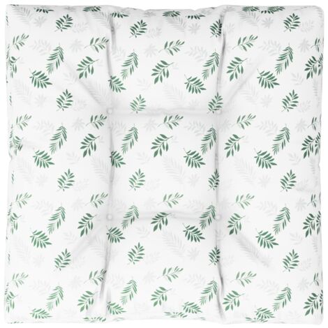 Coussin de palette motif de feuilles 70x70x12 cm tissu vidaXL
