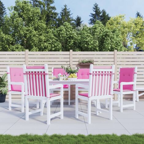 Coussins de chaise à dossier bas lot de 6 rose tissu vidaXL