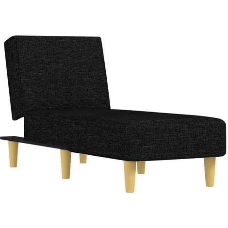 vidaXL Chaise longue noir tissu