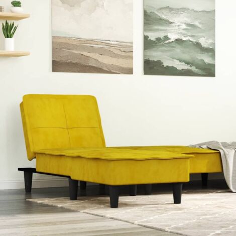 vidaXL Chaise à Dossier Haut Jaune Velours Conception de Bouton, Chaise, Chaise Longue, Chaise de canapé, Chaise d'appoint, Chaise de Relaxation vidaXL Chaise à Dossier Haut Jaune Velours Conception de Bouton, Chaise, Chaise Longue, Chaise de canapé, Chaise d'appoint, Chaise de Relaxation