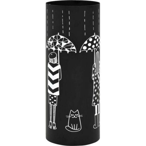 Porte-parapluie Femmes Acier Noir vidaXL