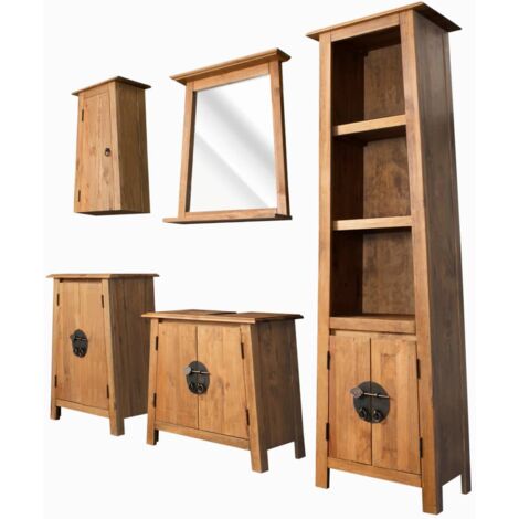Ensemble de salle de bains 5 pcs Pinède solide vidaXL