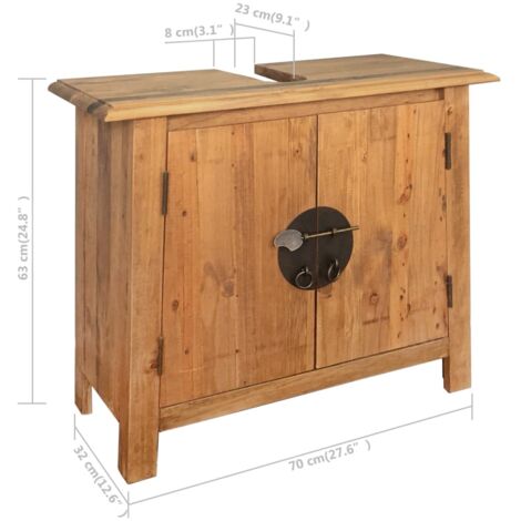 Ensemble de salle de bains 5 pcs Pinède solide vidaXL
