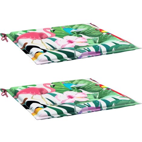 Coussins de chaise de jardin lot de 2 multicolore 40x40x4 cm vidaXL