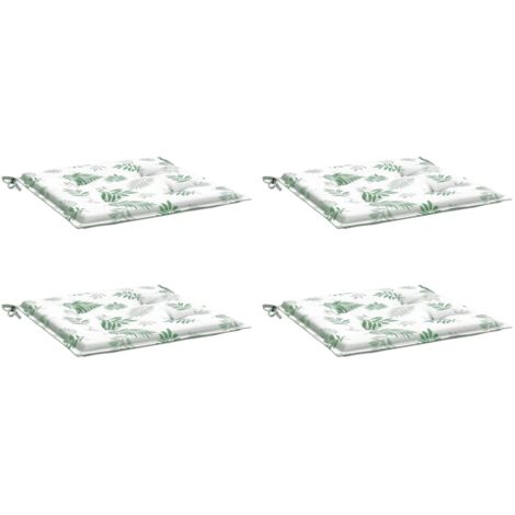 Coussins de chaise lot de 4 motif de feuilles 40x40x4 cm tissu vidaXL