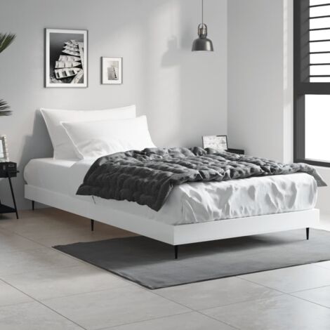 Cadre de lit sans matelas blanc 90x190 cm bois d'ingénierie vidaXL (1/5)