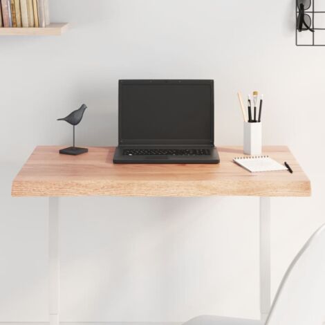 Vidaxl – Dessus de table en bois de chêne massif verni 80x40x(2-4)cm – Bord vif – Capacité 25,6 kg – Pour usage commercial et domestique (1/6)