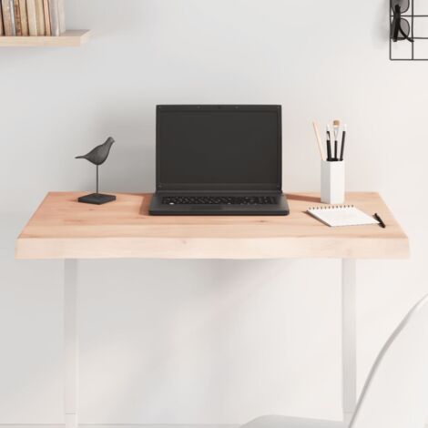 Dessus de table bois massif non traité bordure assortie vidaXL (1/5)