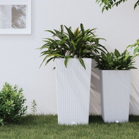 Jardinière et intérieur amovible blanc 21 /49 L rotin PP vidaXL (1/5)