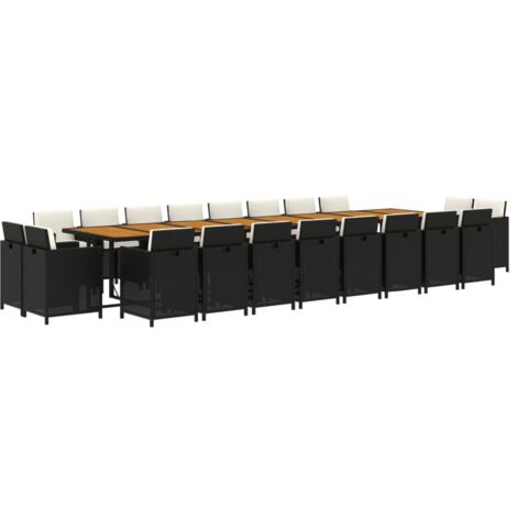 Ensemble à manger de jardin 21pcs coussins noir résine tressée vidaXL (1/5)