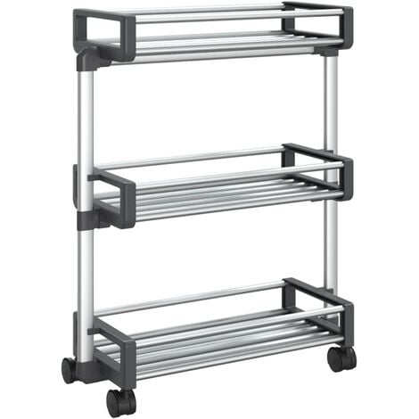 Chariot De Rangement X X Cm Aluminium Vidaxl