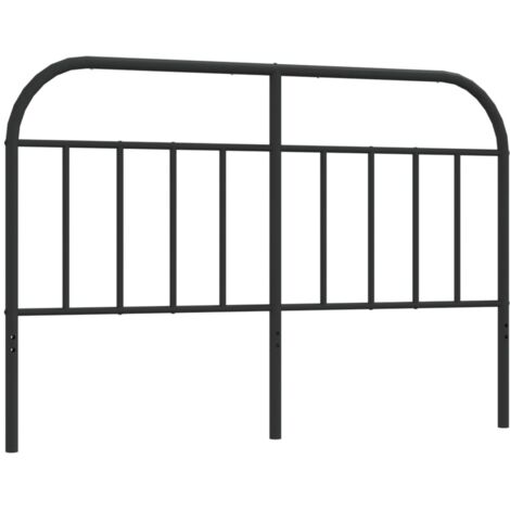 Vidaxl – Tête de lit métal noir 140 cm – Construction en acier robuste – Excellent soutien pour lecture – Compatible avec matelas 140 cm (1/5)