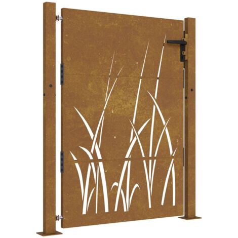 Vidaxl – Portail de jardin 100x150 cm en acier corten – Design découpé au laser – Système verrouillable – Résistant aux intempéries