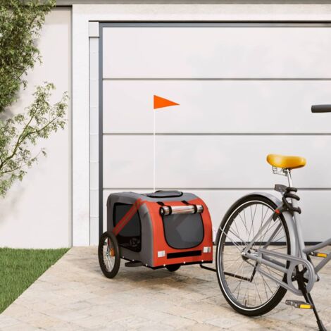 Remorque de vélo pour animaux de compagnie orange et noir vidaXL