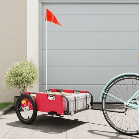 Remorque de vélo rouge tissu oxford et fer vidaXL
