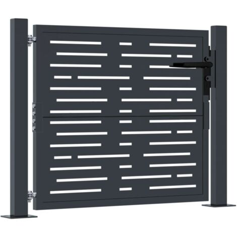 Vidaxl – Portail de jardin en acier galvanisé anthracite 110 x 105 cm – Design carré avec système verrouillable – Installation stable
