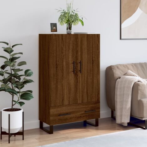 Buffet haut chêne marron 69,5x31x115 cm bois d'ingénierie vidaXL (1/5)