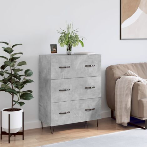 Buffet gris béton 69,5x34x90 cm bois d'ingénierie vidaXL (1/5)