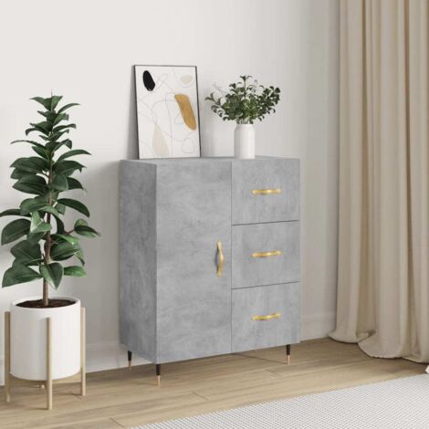 Buffet gris béton 69,5x34x90 cm bois d'ingénierie vidaXL (1/5)