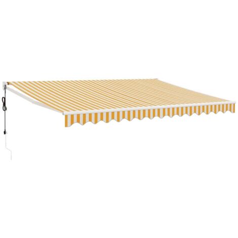 Auvent rétractable automatique jaune et blanc 4,5x3 m vidaXL