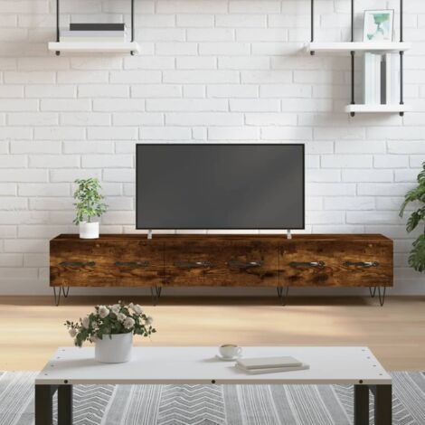 Meuble TV chêne fumé 150x36x30 cm bois d'ingénierie vidaXL (1/5)