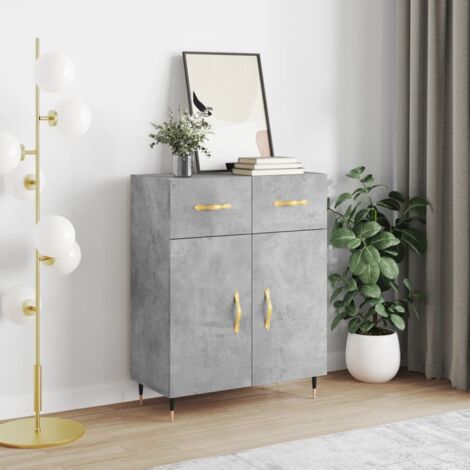 Buffet gris béton 69,5x34x90 cm bois d'ingénierie vidaXL (1/5)