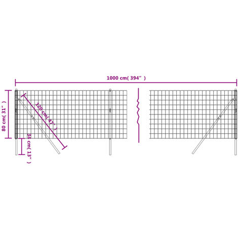 vidaXL Clôture en treillis métallique anthracite 1 4x10 m - La Poste