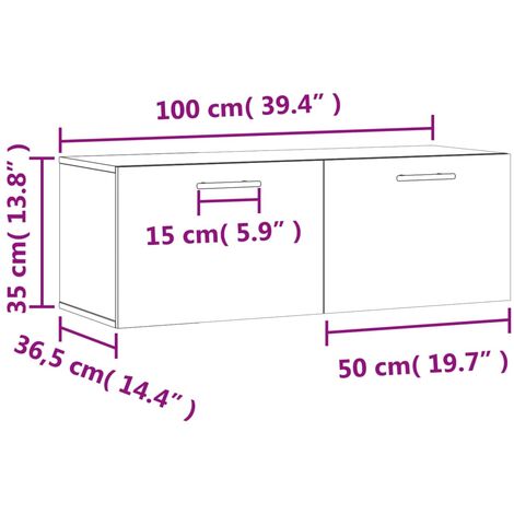 Armoire murale sonoma gris 100x36,5x35 cm bois d'ingénierie vidaXL