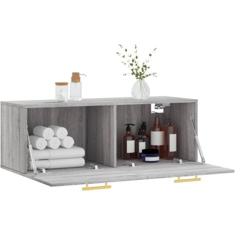 Armoire murale sonoma gris 100x36,5x35 cm bois d'ingénierie vidaXL