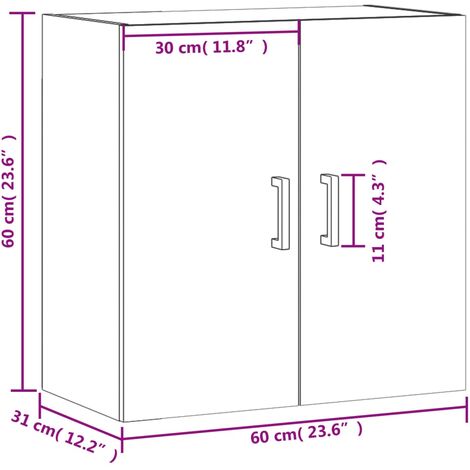 Armoire murale chêne marron 60x31x60 cm bois d'ingénierie vidaXL
