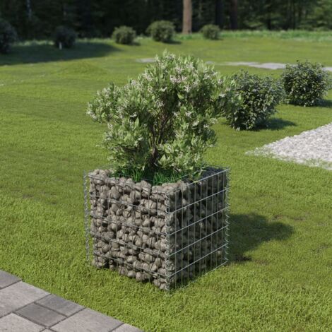 Vidaxl – Lit surélevé gabion acier galvanisé 50x50x50 cm – Grande capacité de charge 1400 kg/m³ – Pour parterre de fleurs ou plantes