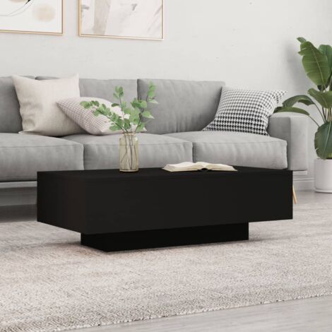 Vidaxl – Table basse fixe noire 100x49,5x31 cm – Bois d'ingénierie résistant à l'humidité – Design moderne pour salon élégant