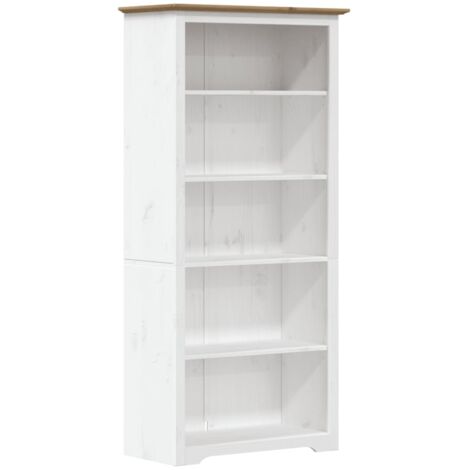 Vidaxl – Bibliothèque BODO marron 82x40x173 cm – Bois de pin massif – 5 étagères pour rangement efficace – Design français élégant
