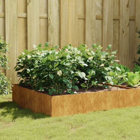 Lit surélevé de jardin 100x100x41 cm acier corten vidaXL