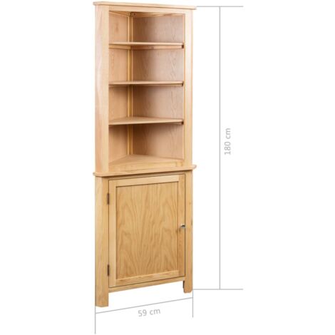 Armoire d'angle 59x36x180 cm Bois de chêne massif vidaXL
