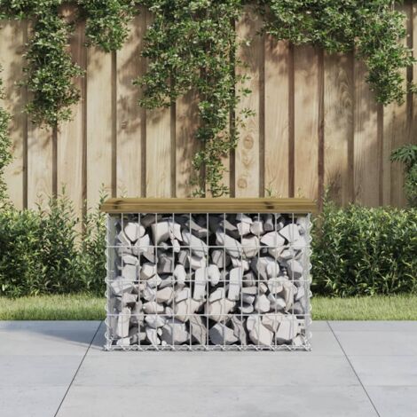 Banc de jardin design gabion 63x31,5x42 cm bois de pin imprégné vidaXL