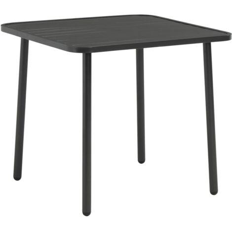 Table de jardin Gris foncé 80x80x72 cm Acier vidaXL (1/4)