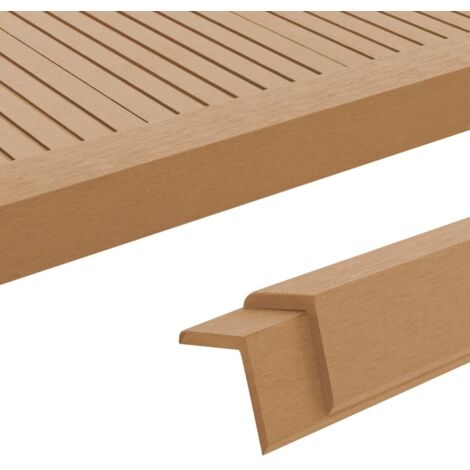 Vidaxl – Bordures de terrasse WPC 5 pcs 170 cm – Couleur teck – Résistantes aux intempéries – Pour finitions élégantes