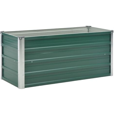 Lit surélevé de jardin Acier galvanisé 100x40x45 cm Vert vidaXL (1/10)