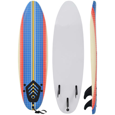 vidaXL Planche de Surf pour Débutants Adultes Enfants Bleu/Bleu et Rouge 170 cm 