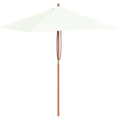 Parasol d'extérieur avec mât en bois 150x200 cm Sable vidaXL