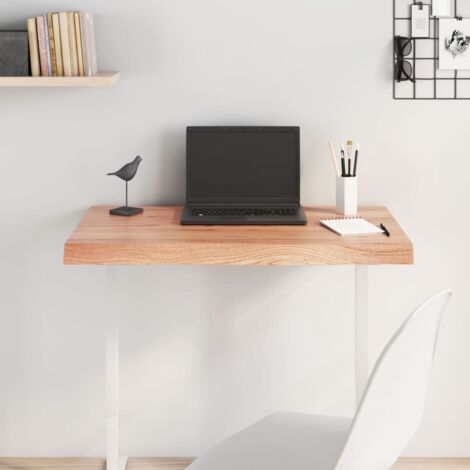 Dessus de table marron clair bois chêne massif traité vidaXL