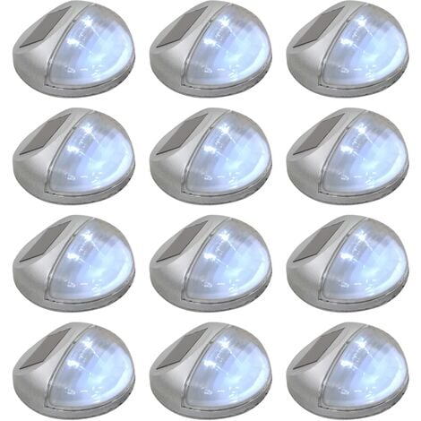 vidaXL Lampade Solari da Parete da Esterni a LED 12 pz Rotonde Argento