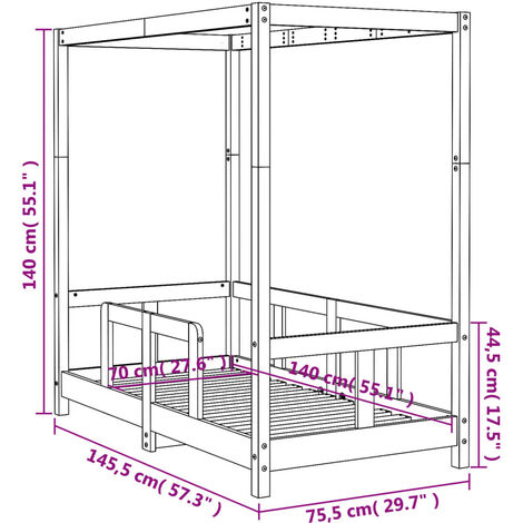 vidaXL Lit de jour bois de pin massif 80x200 cm - La Poste